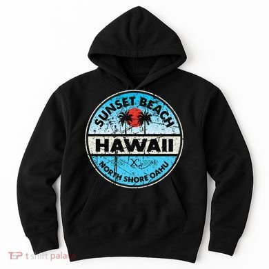 Hawaii Sunset Beach North Shore Oahu Vintage Hawaiian Hoodie