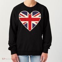 Heart Shaped British Union Jack Flag Cool Gift Women's Sweatshirt thumb 0