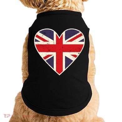 Heart Shaped British Union Jack Flag Cool Gift Doggie Tank