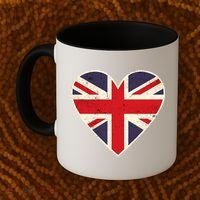 Heart Shaped British Union Jack Flag Cool Gift Coffee Mug thumb 2