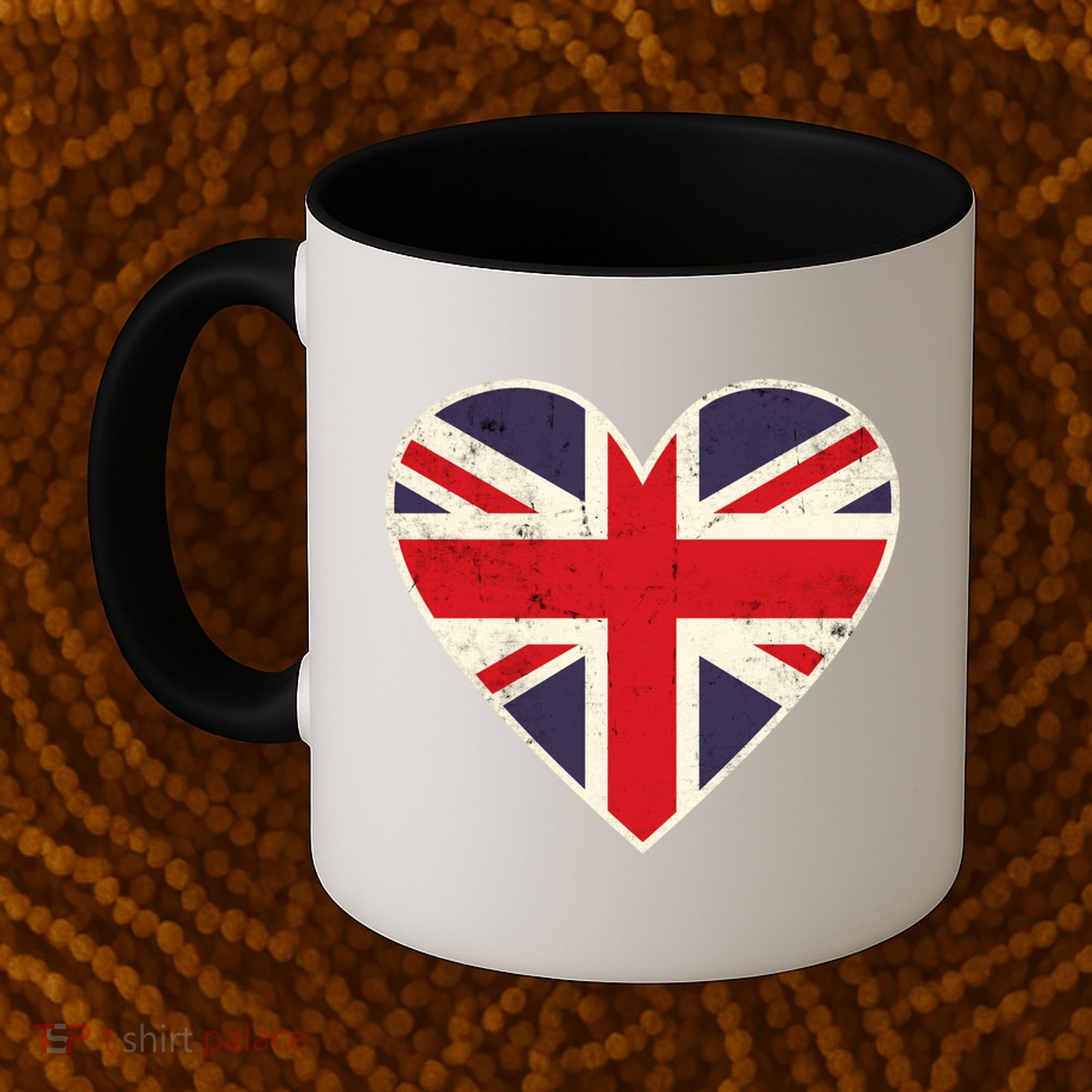 Heart Shaped British Union Jack Flag Cool Gift Coffee Mug