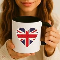 Heart Shaped British Union Jack Flag Cool Gift Coffee Mug thumb 3