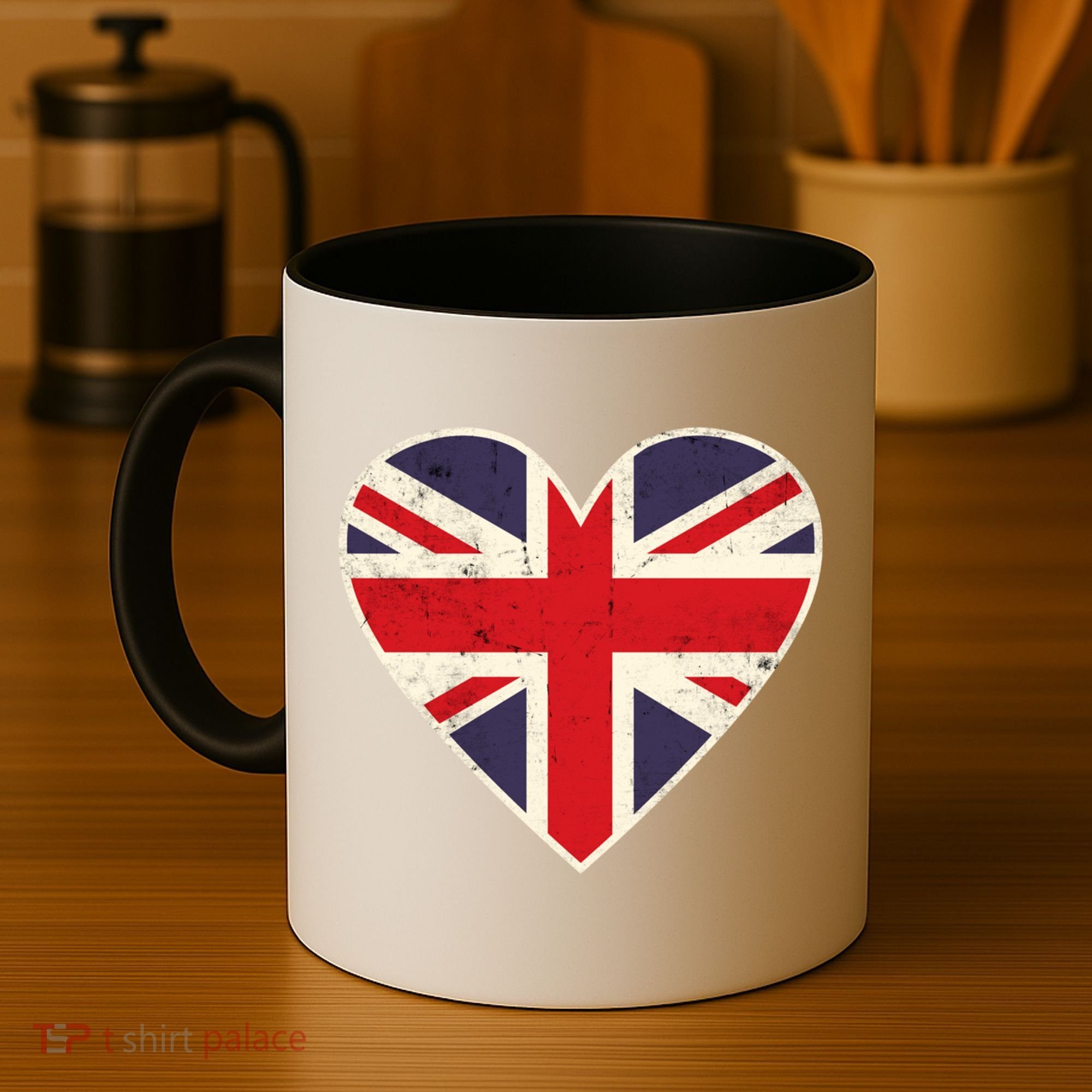 Heart Shaped British Union Jack Flag Cool Gift Coffee Mug
