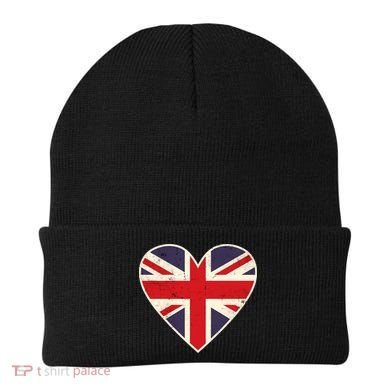 Heart Shaped British Union Jack Flag Cool Gift Beanie