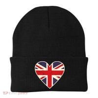Heart Shaped British Union Jack Flag Cool Gift Beanie thumb 0