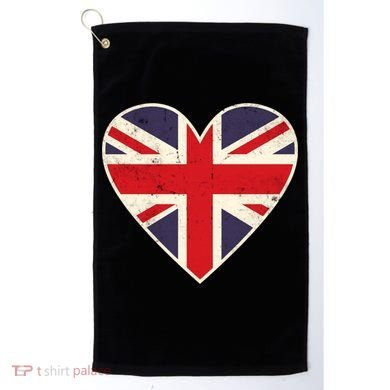 Heart Shaped British Union Jack Flag Cool Gift Golf Towel