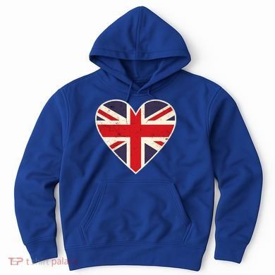 Heart Shaped British Union Jack Flag Cool Gift Hoodie