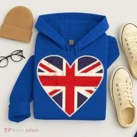 Heart Shaped British Union Jack Flag Cool Gift Hoodie thumb 4