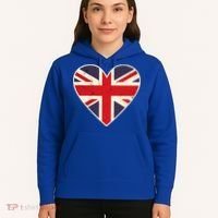 Heart Shaped British Union Jack Flag Cool Gift Hoodie thumb 5