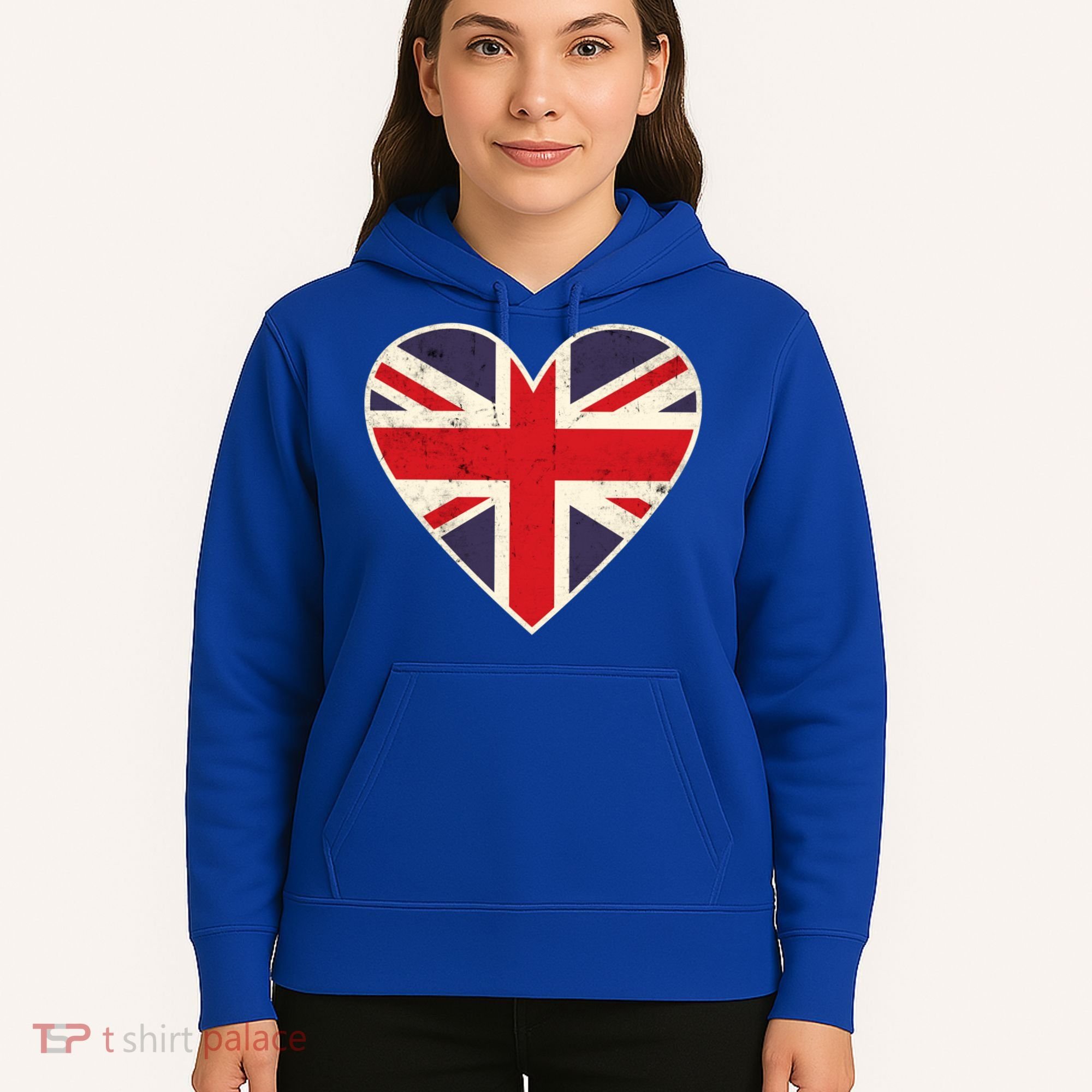 Heart Shaped British Union Jack Flag Cool Gift Hoodie