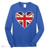 Heart Shaped British Union Jack Flag Cool Gift Long Sleeve Shirt thumb 0