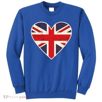 Heart Shaped British Union Jack Flag Cool Gift Sweatshirt