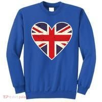 Heart Shaped British Union Jack Flag Cool Gift Sweatshirt thumb 0
