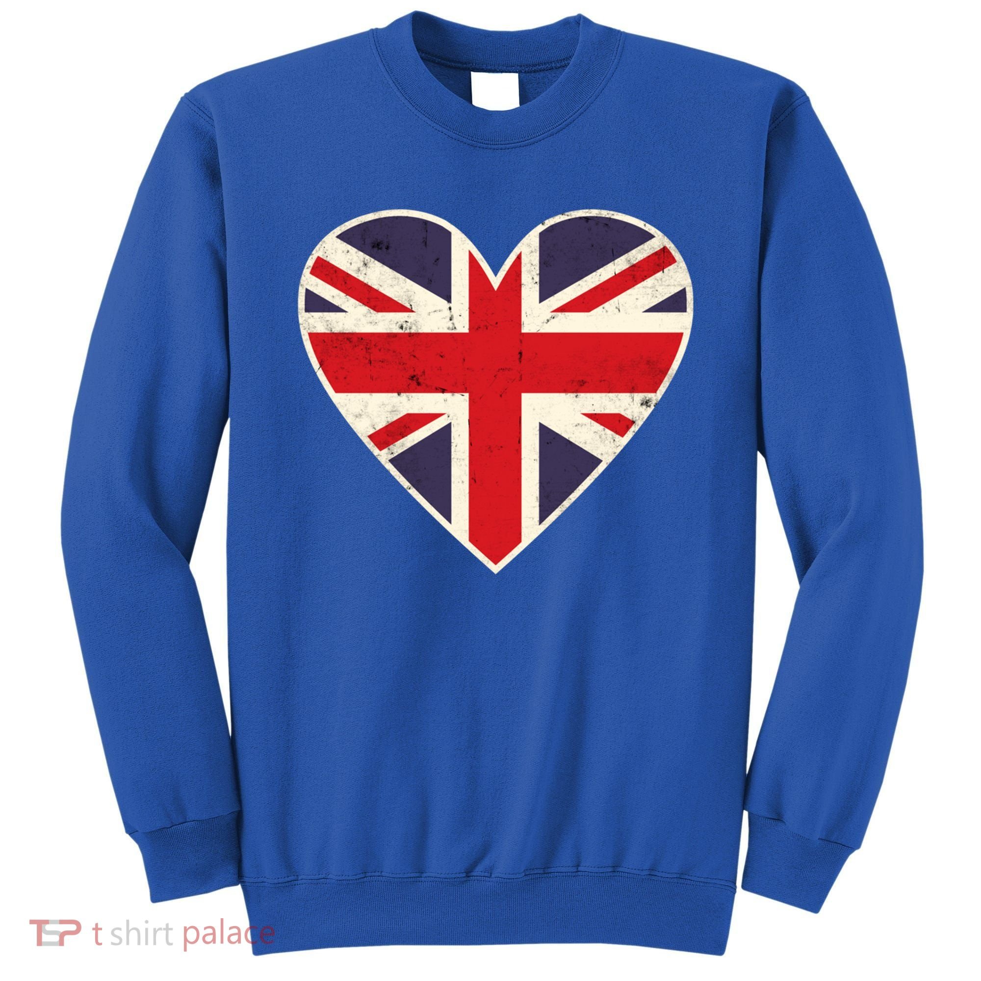 Heart Shaped British Union Jack Flag Cool Gift Sweatshirt