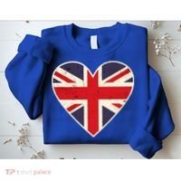 Heart Shaped British Union Jack Flag Cool Gift Sweatshirt thumb 2