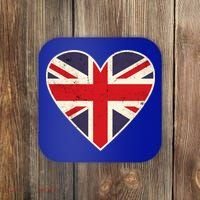 Heart Shaped British Union Jack Flag Cool Gift Coaster thumb 0