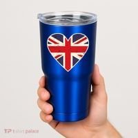Heart Shaped British Union Jack Flag Cool Gift Tumbler thumb 2