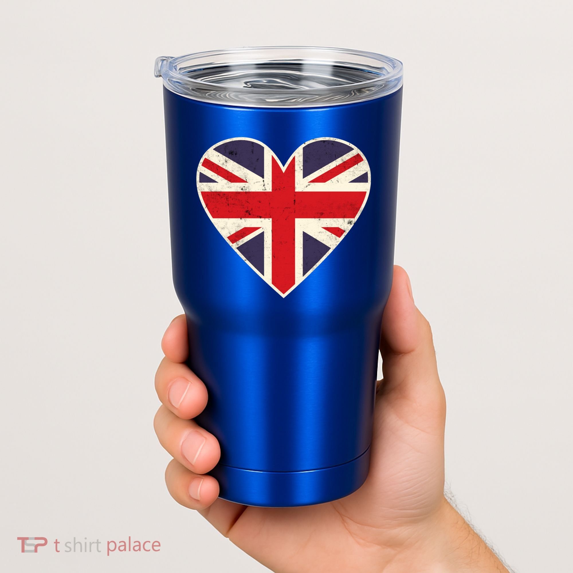 Heart Shaped British Union Jack Flag Cool Gift Tumbler