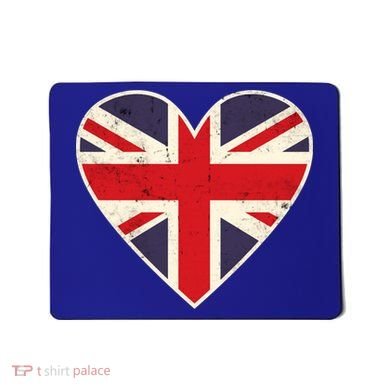 Heart Shaped British Union Jack Flag Cool Gift Mousepad