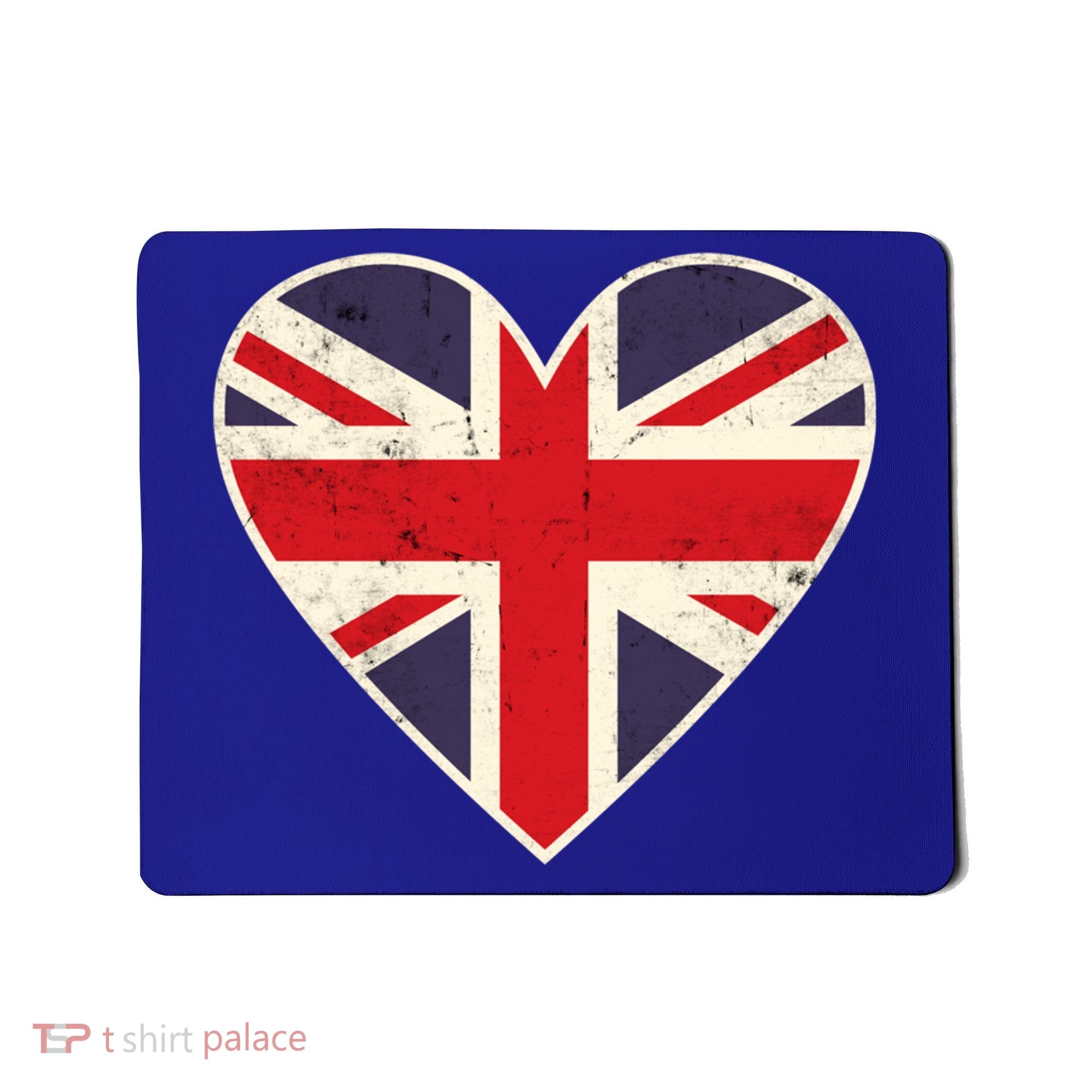 Heart Shaped British Union Jack Flag Cool Gift Mousepad