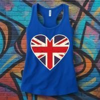 Heart Shaped British Union Jack Flag Cool Gift Women's Tank Top thumb 3