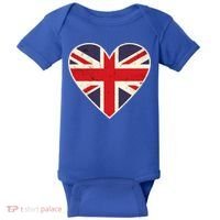 Heart Shaped British Union Jack Flag Cool Gift Baby Bodysuit thumb 0
