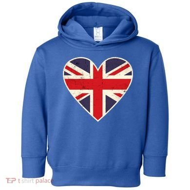 Heart Shaped British Union Jack Flag Cool Gift Toddler Hoodie