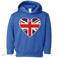 Heart Shaped British Union Jack Flag Cool Gift Toddler Hoodie thumb 0