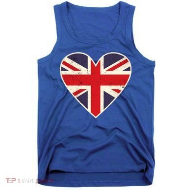 Heart Shaped British Union Jack Flag Cool Gift Tank Top