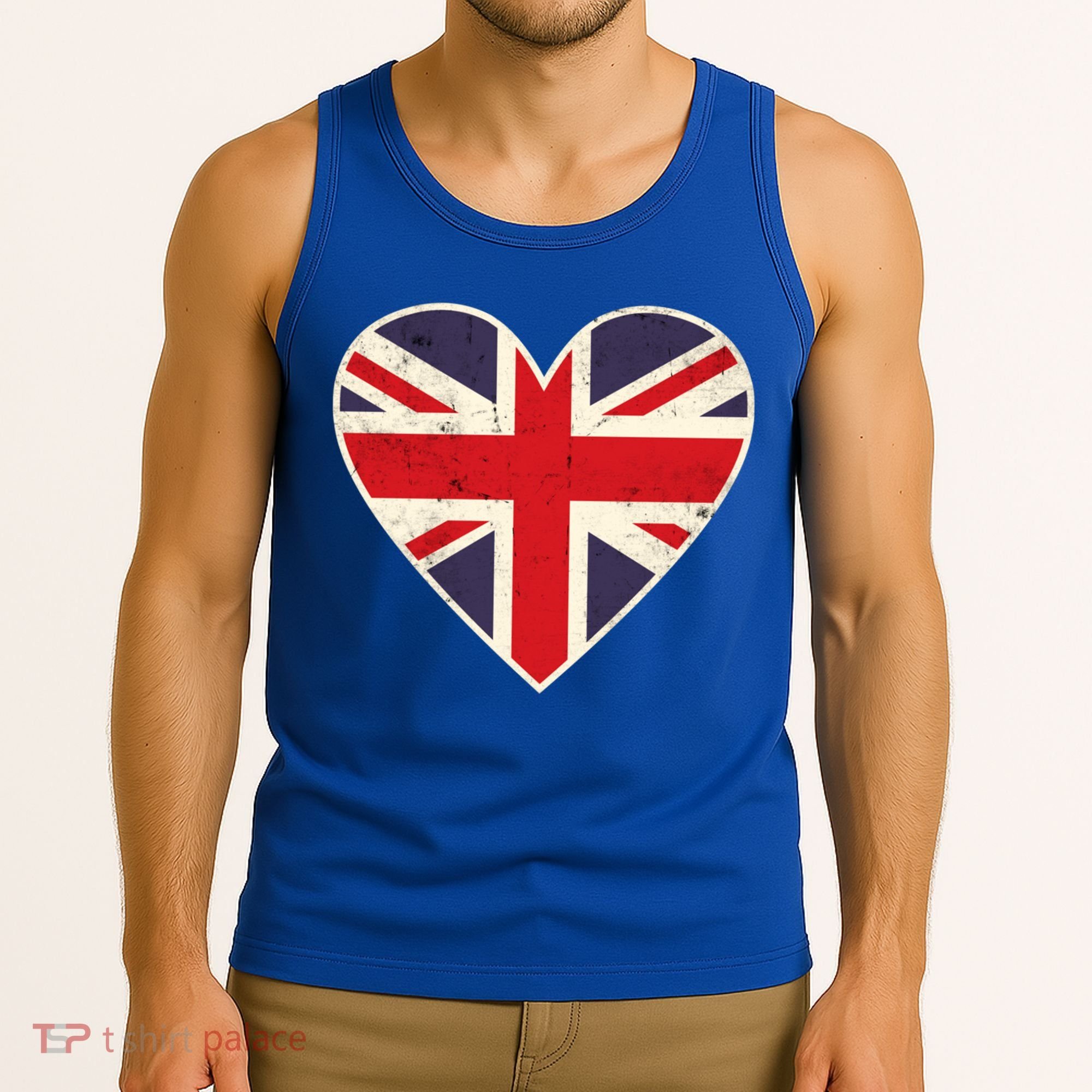 Heart Shaped British Union Jack Flag Cool Gift Tank Top