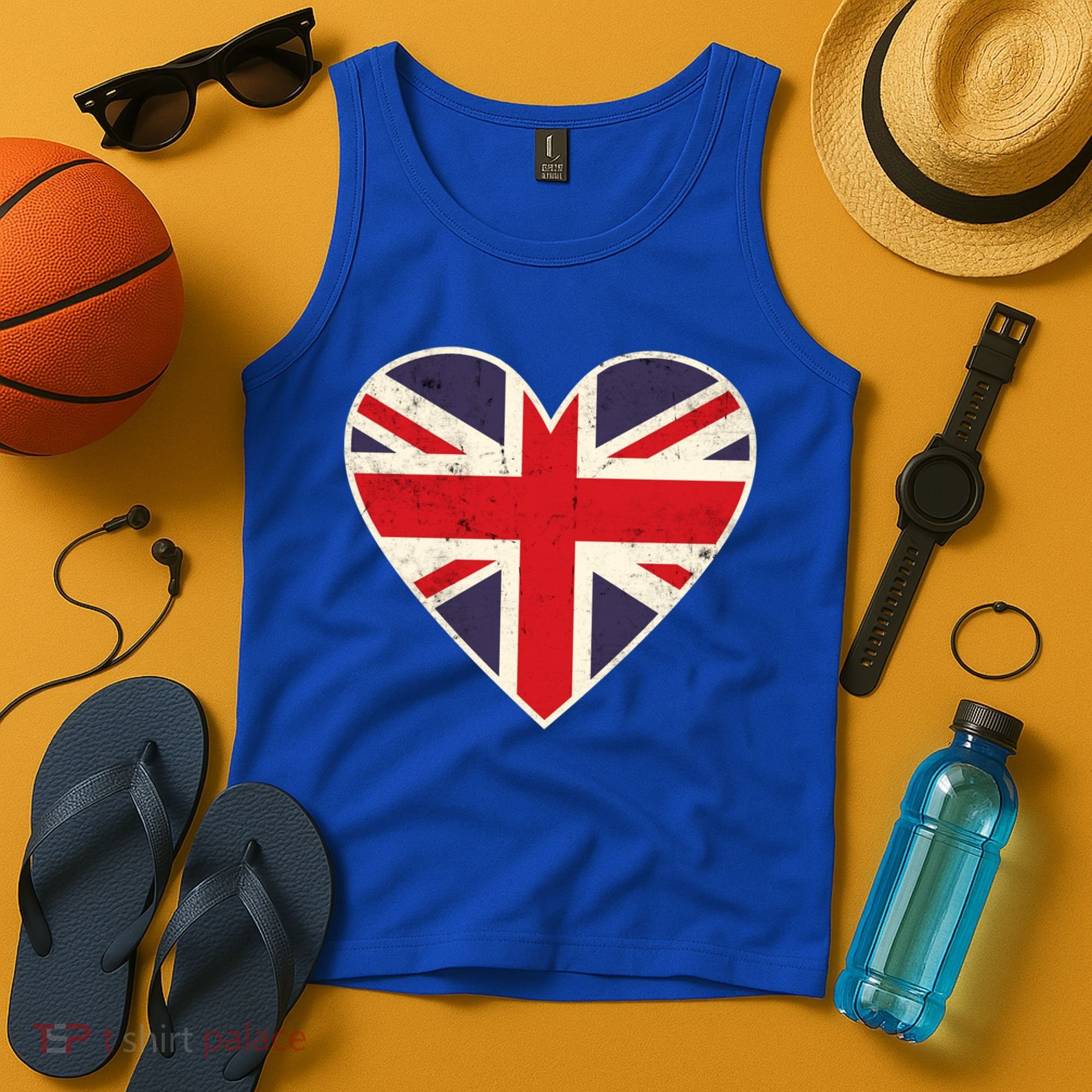 Heart Shaped British Union Jack Flag Cool Gift Tank Top