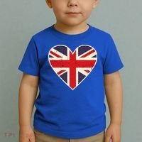 Heart Shaped British Union Jack Flag Cool Gift Toddler T-Shirt thumb 2