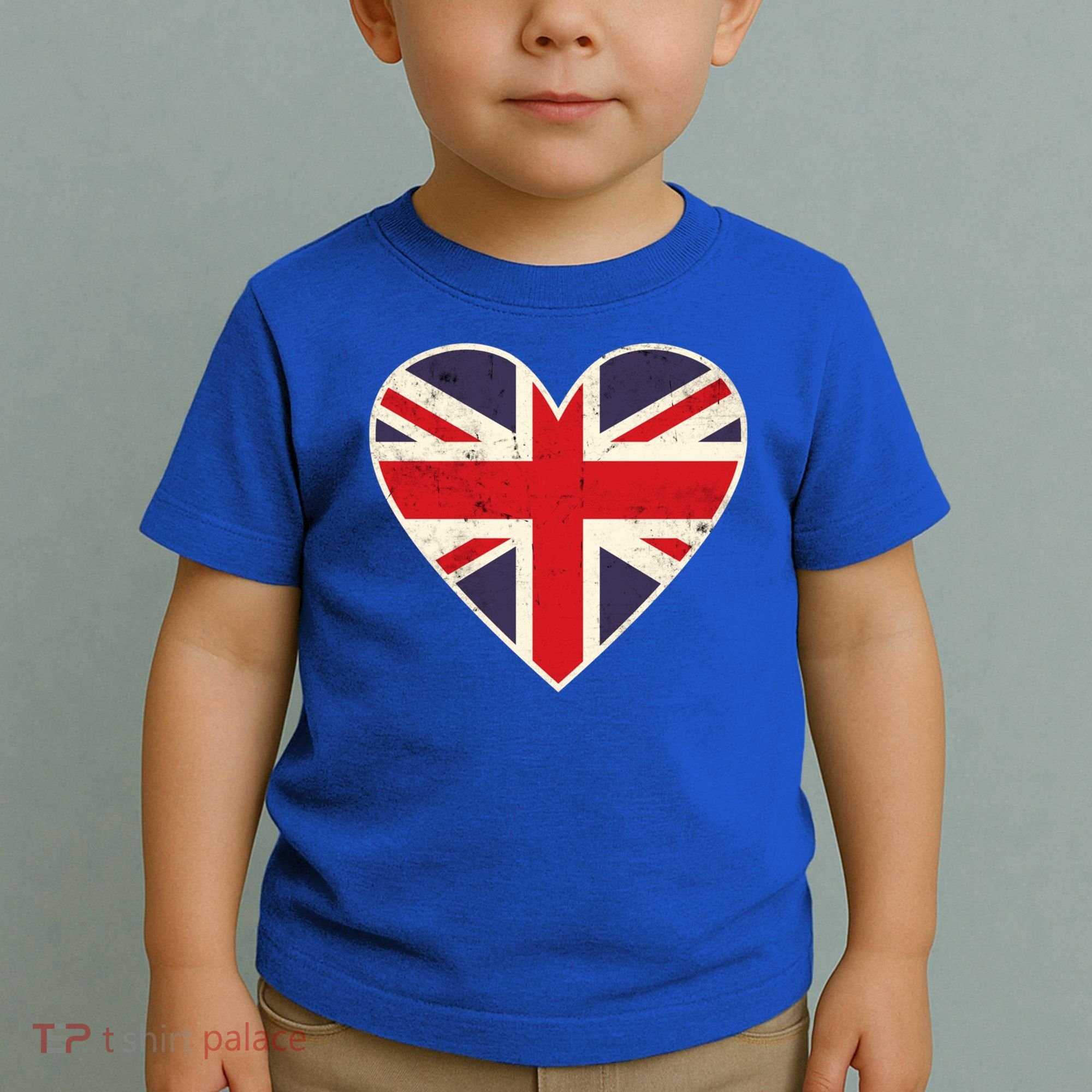Heart Shaped British Union Jack Flag Cool Gift Toddler T-Shirt