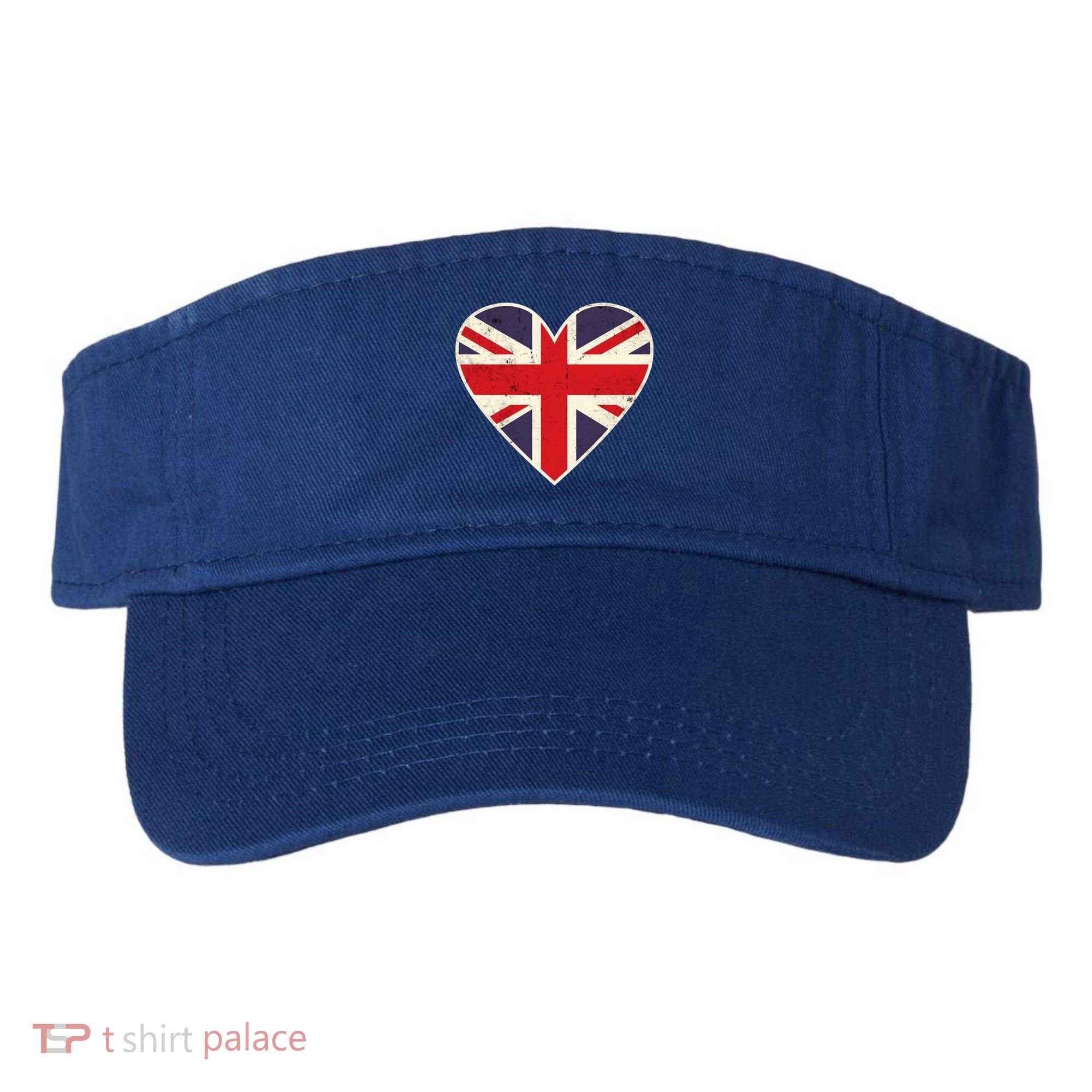Heart Shaped British Union Jack Flag Cool Gift Visor