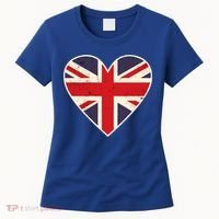 Heart Shaped British Union Jack Flag Cool Gift Women's T-Shirt thumb 0