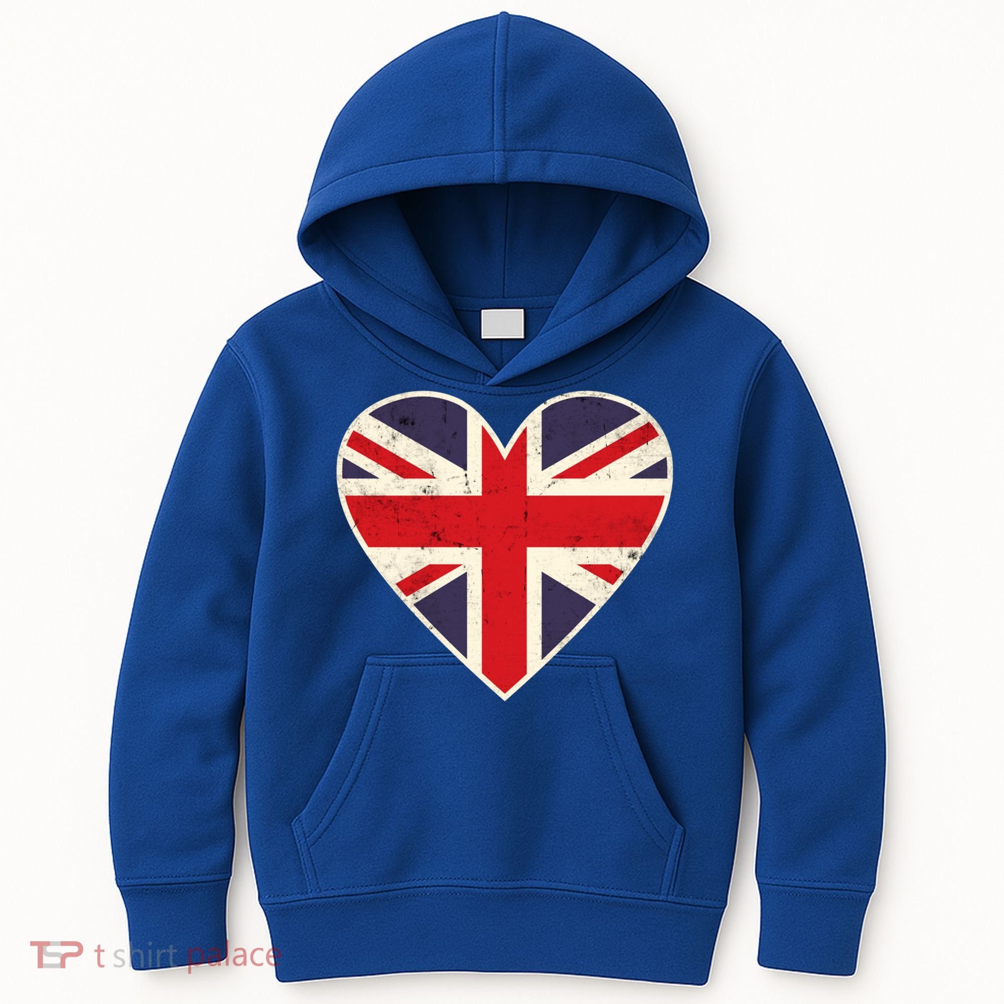 Heart Shaped British Union Jack Flag Cool Gift Kids Hoodie