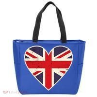 Heart Shaped British Union Jack Flag Cool Gift Tote Bag thumb 0
