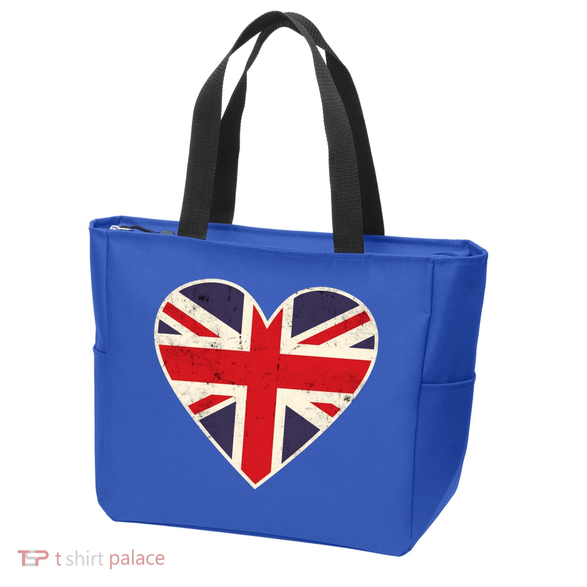 Heart Shaped British Union Jack Flag Cool Gift Tote Bag