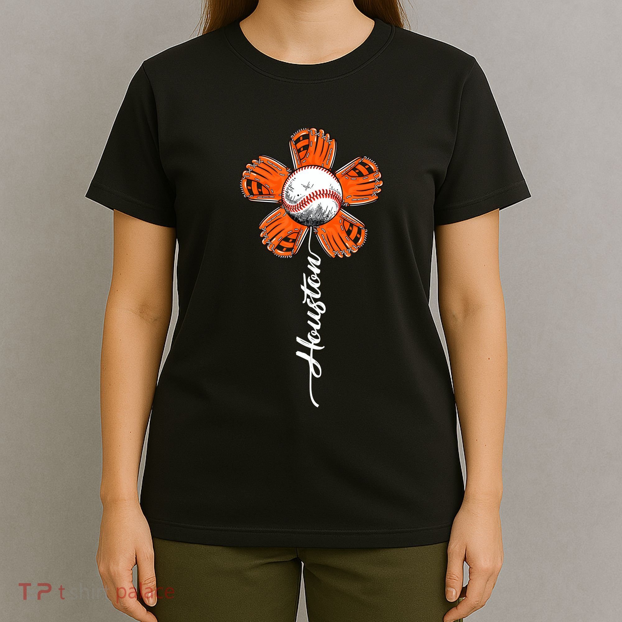Houston Souvenir Colorful Flower Tee I Love Houston Women T-Shirt