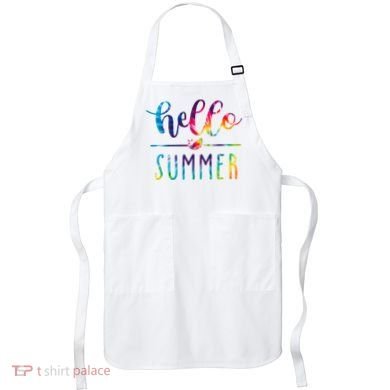 Hello Summer Colorful Rainbow Apron