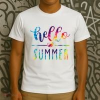 Hello Summer Colorful Rainbow T-Shirt thumb 3