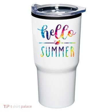 Hello Summer Colorful Rainbow Tumbler