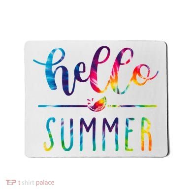 Hello Summer Colorful Rainbow Mousepad