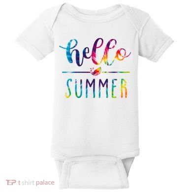 Hello Summer Colorful Rainbow Baby Bodysuit