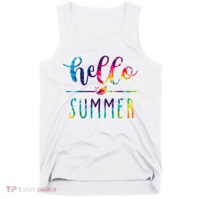 Hello Summer Colorful Rainbow Tank Top