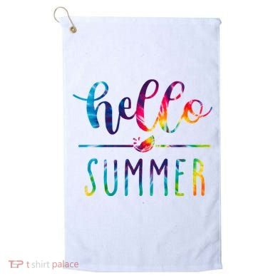 Hello Summer Colorful Rainbow Golf Towel