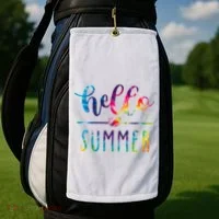Hello Summer Colorful Rainbow Golf Towel thumb 2