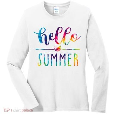 Hello Summer Colorful Rainbow Women's Long Sleeve Shirt