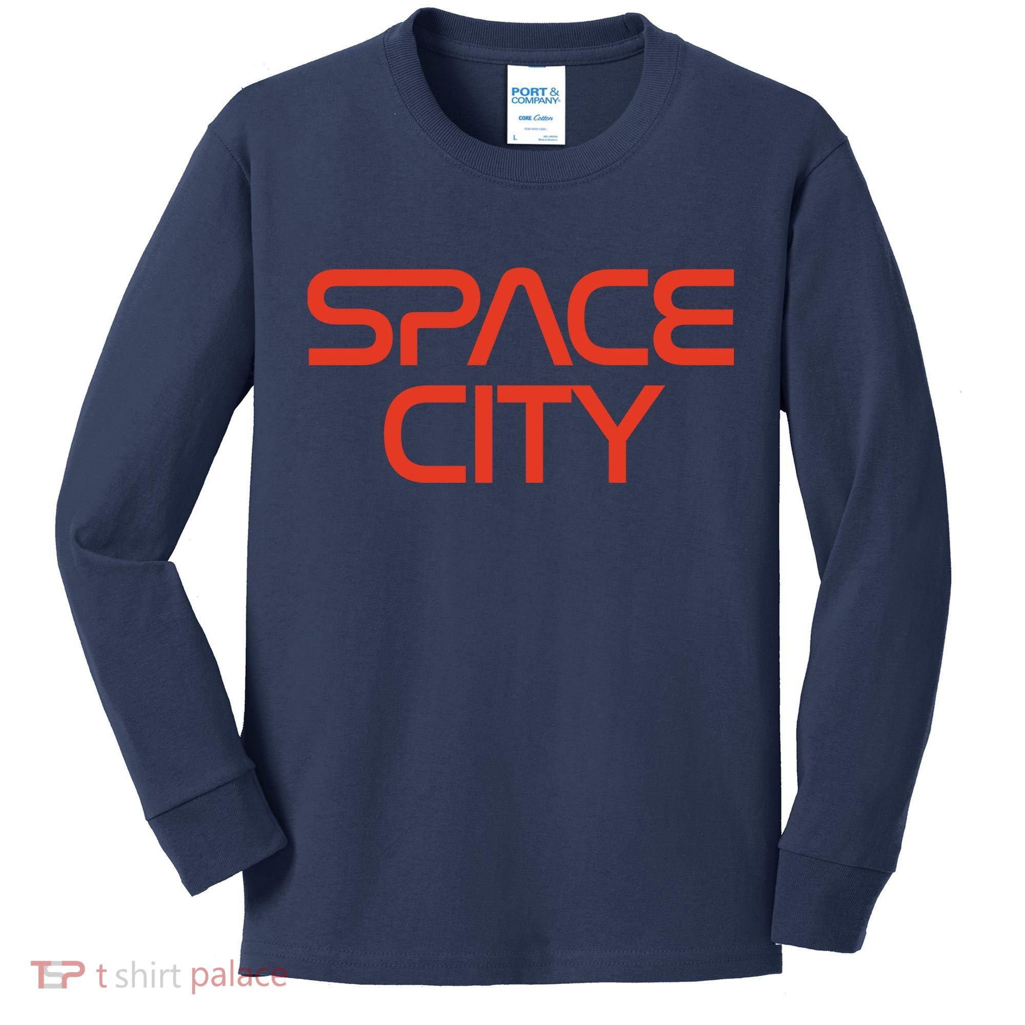 Houston Space City, Houston Baseball Kids Long Sleeve Shirt