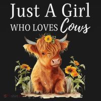 Highland Sunflower Cow Just A Girl Who Loves Cows T-Shirt thumb 7